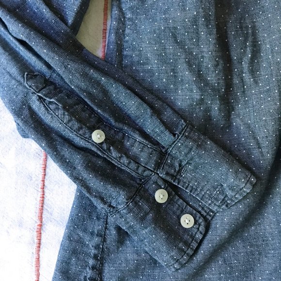 The Perfect Shirt by J Crew, Chambray Polka Dot - Picture 4 of 5